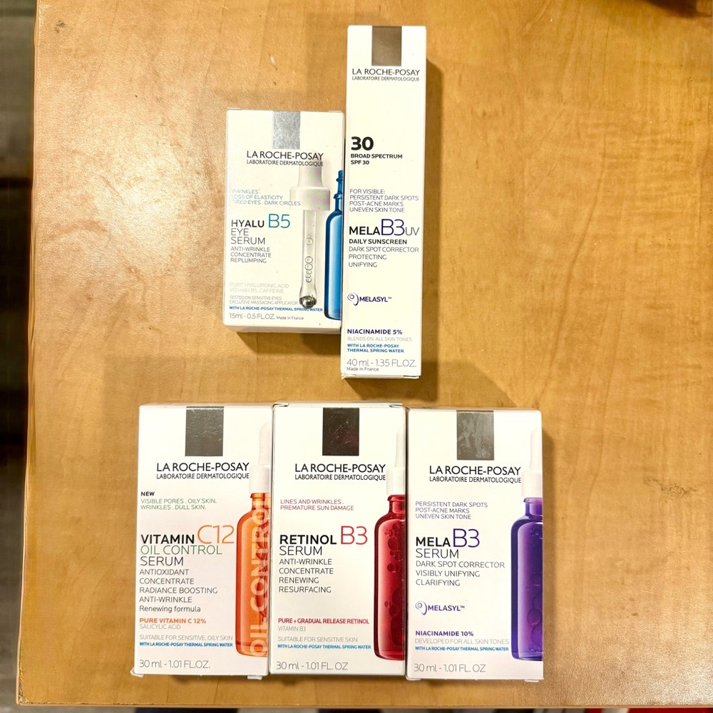 LA ROCHE-POSAY Skincare Bundle | Vitamin C, Retinol, B3 + SPF
